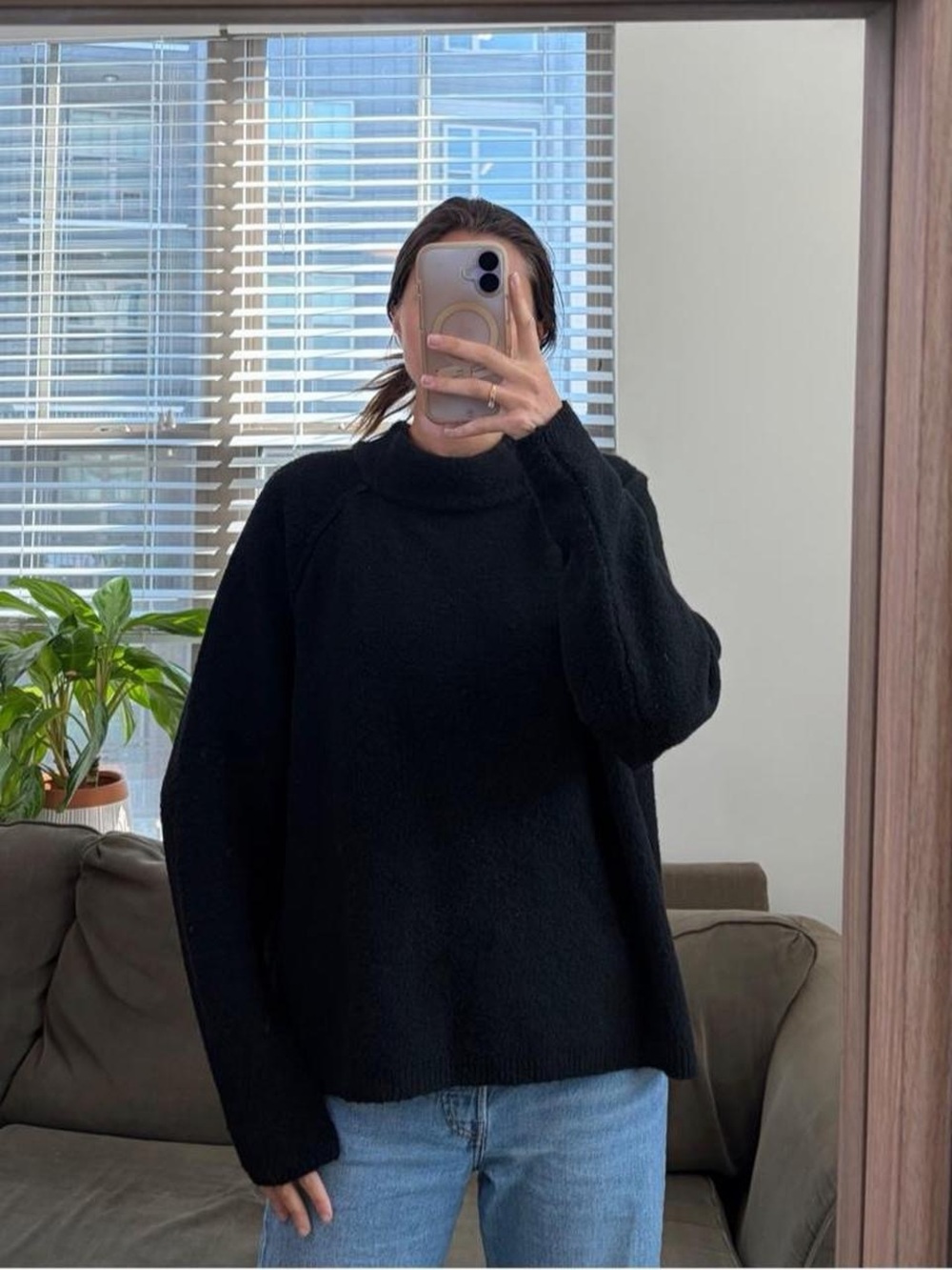 Free people black wool blended sweater